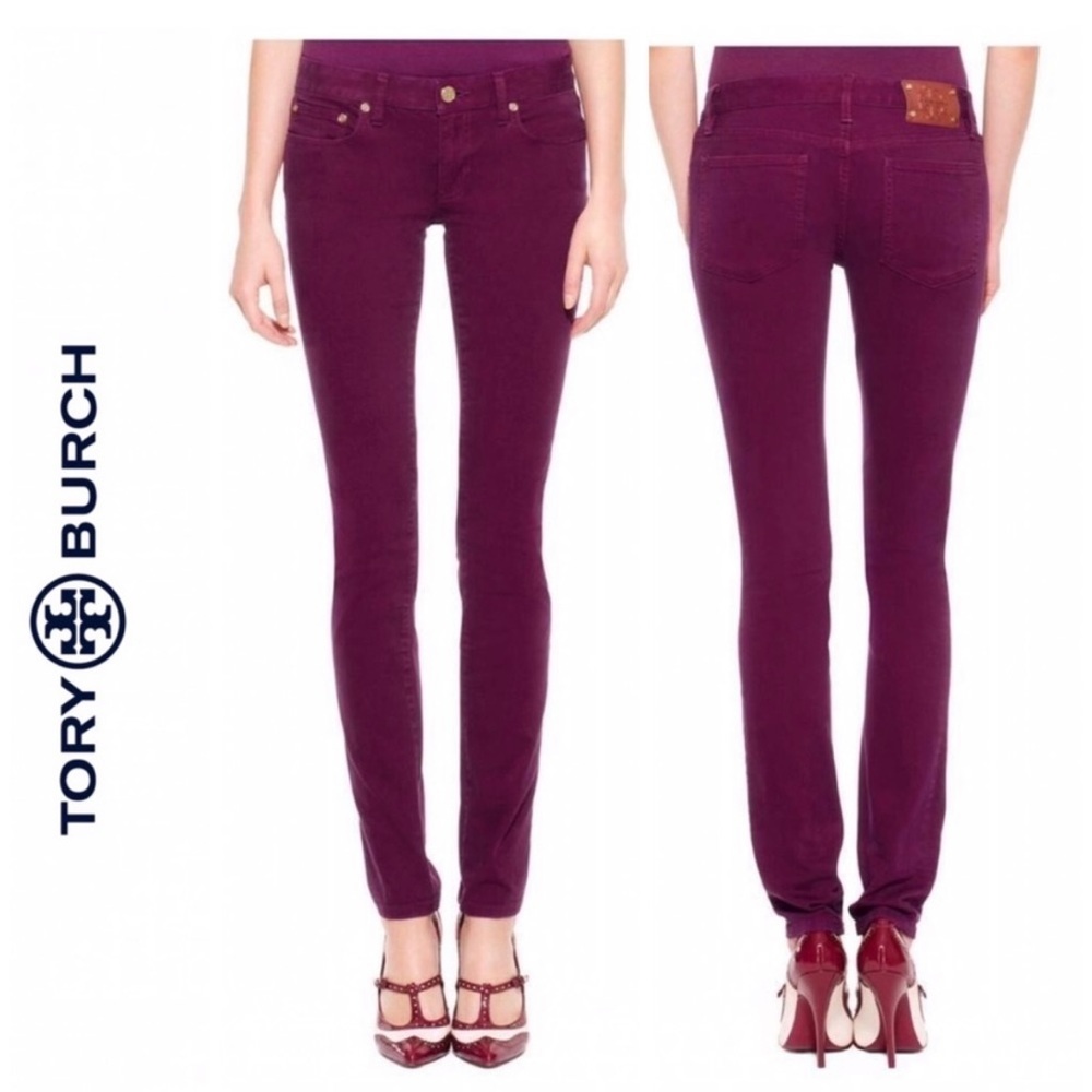 Tory Burch Purple Skinny Jeans